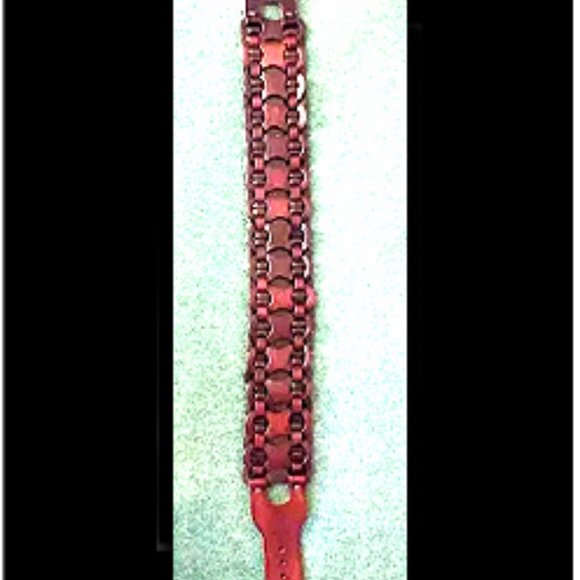 New Rare & Unique Women\'s High Grade Genuine Top Grain Leather Burgundy Belt main image 8